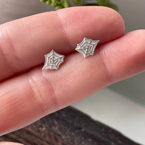 Nickel & Lead Free Sterling Silver Spiderweb Studs