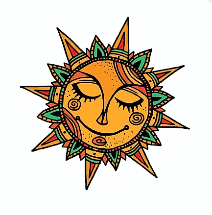 Abstract Sun Vinyl Sticker