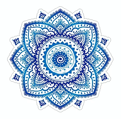 blue mandala flower waterproof vinyl sticker