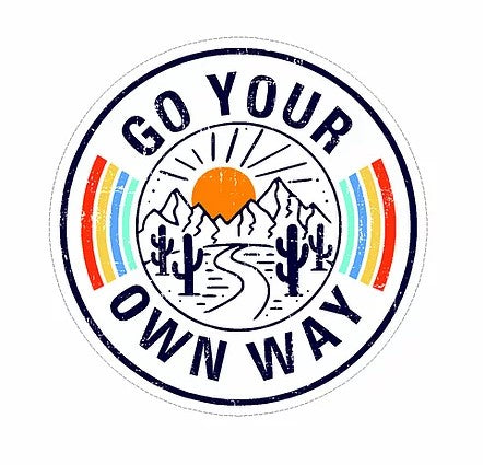 go your own way cactus landscape waterproof vinyl sticker cabana