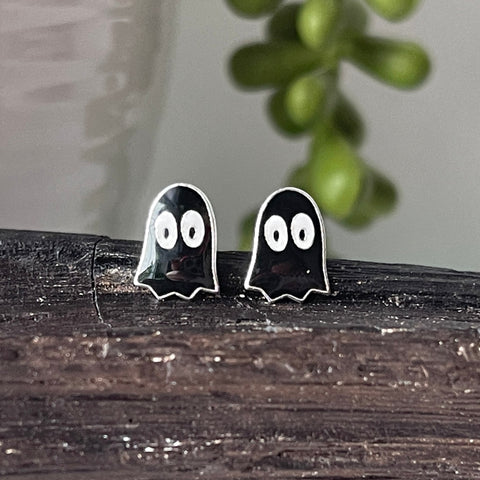 Nickel & Lead Free Sterling Silver Cute Ghost Studs // Halloween Studs