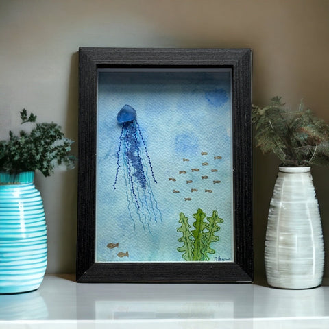 Watercolor Sea Glass Jellyfish Picture