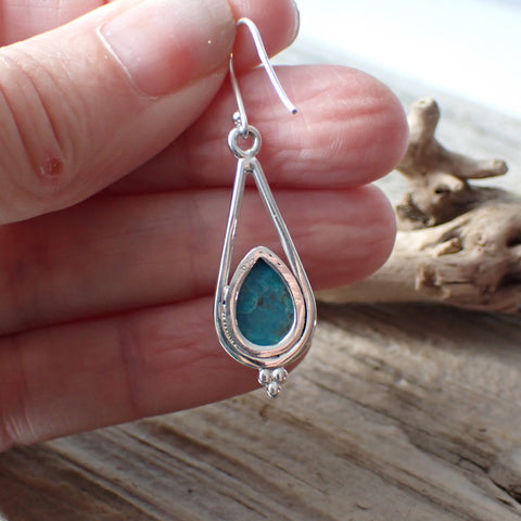 Turquoise Drop Sterling Silver Earrings