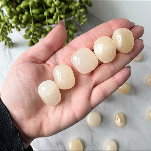 pina colada calcite tumbled stone