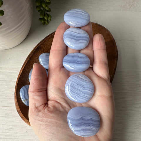 Blue Lace Agate Worry Stone