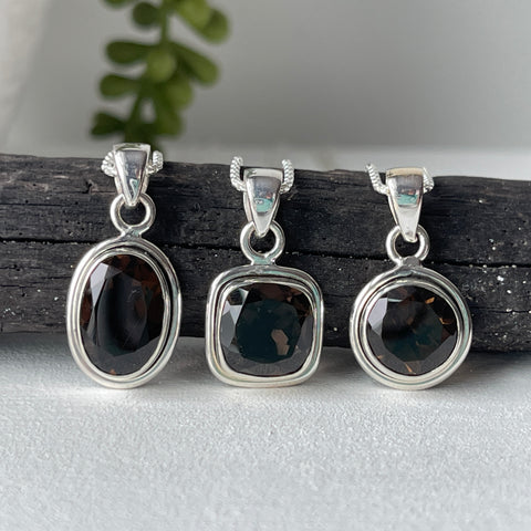 Smoky Quartz Sterling Silver Necklace