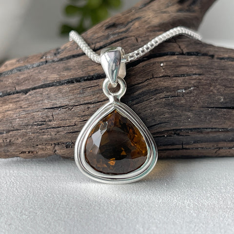 Beer Quartz Sterling Silver Pendant