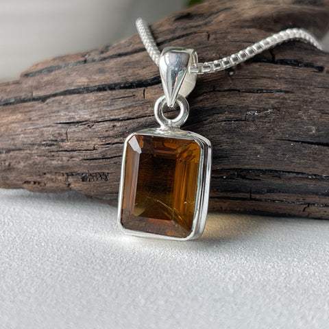 Beer Quartz Sterling Silver Pendant