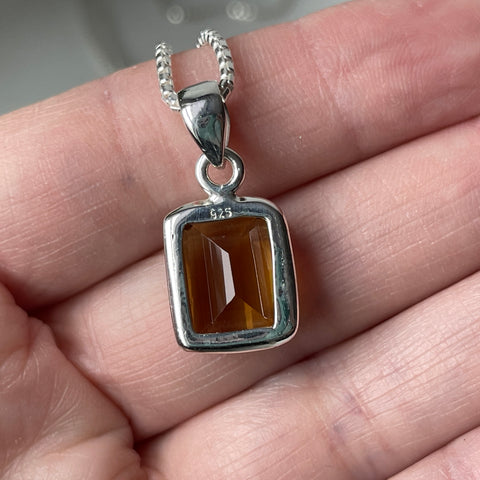 Beer Quartz Sterling Silver Pendant