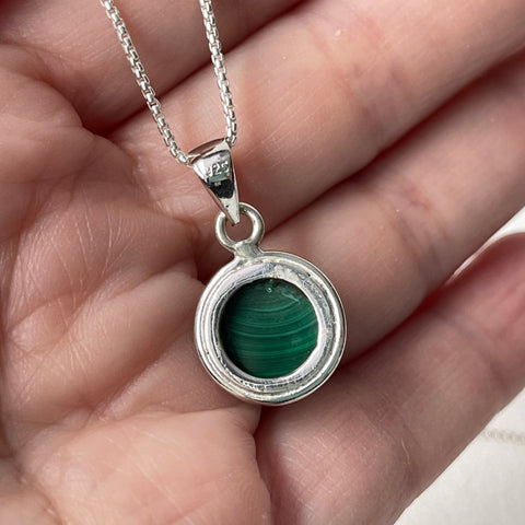 Collier en argent sterling avec malachite