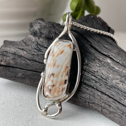 sterling silver shell pendant necklace