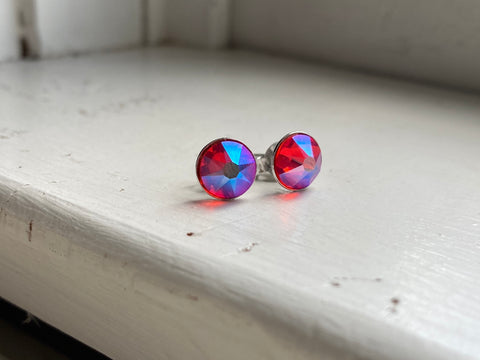 Sterling Silver Hyacinth Shimmer Swarovski Crystal Studs