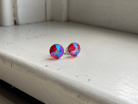 Sterling Silver Hyacinth Shimmer Swarovski Crystal Studs