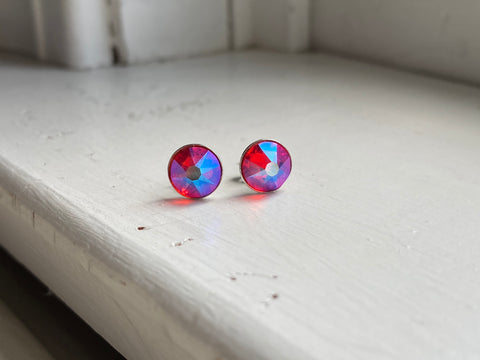 Sterling Silver Hyacinth Shimmer Swarovski Crystal Studs