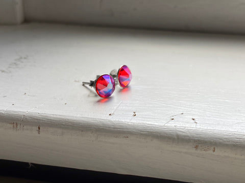 Sterling Silver Hyacinth Shimmer Swarovski Crystal Studs