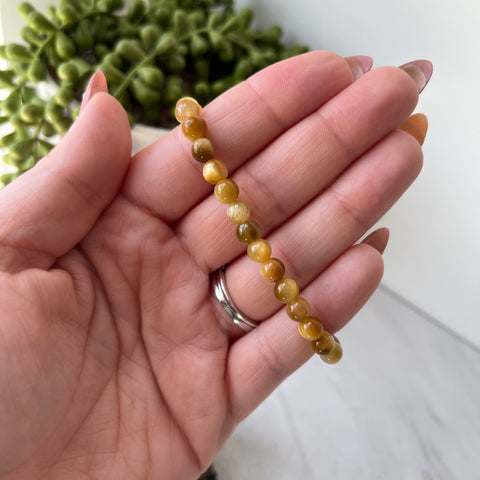 Golden Tigers Eye Gemstone Energy Bracelet - 6 mm