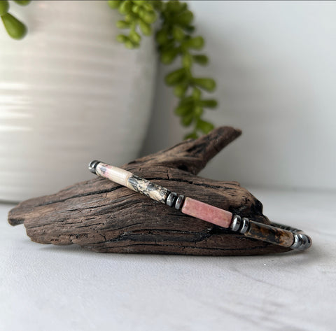 rhodonite gemstone bracelet