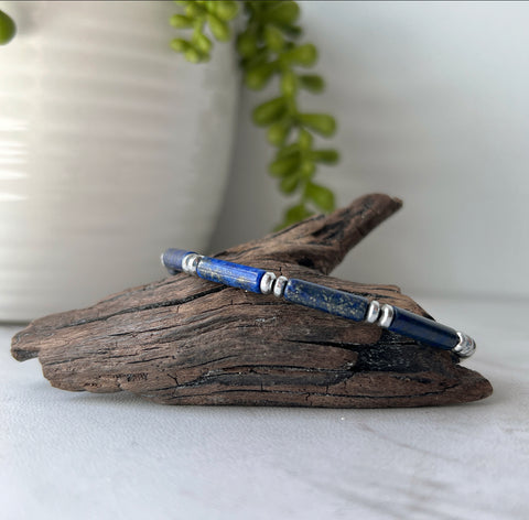 lapis hematite gemstone bracelet