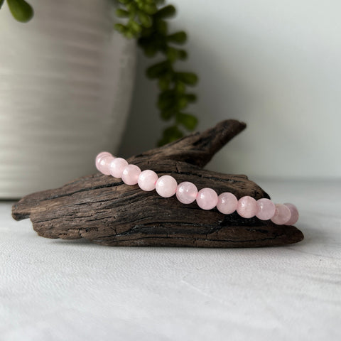 6 mm rose quartz bracelet