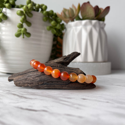 9 mm carnelian gemstone bracelet