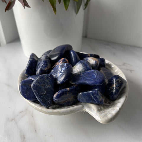 polished tumbled sodalite pocket worry stone