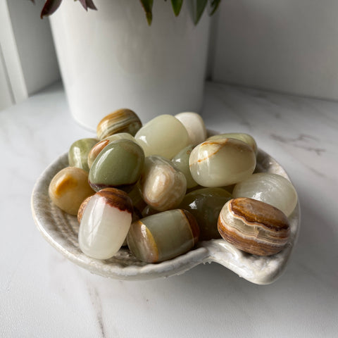 banded onyx tumbled pocket worry stone