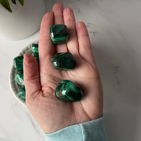 Malachite Tumbled Stone - Small