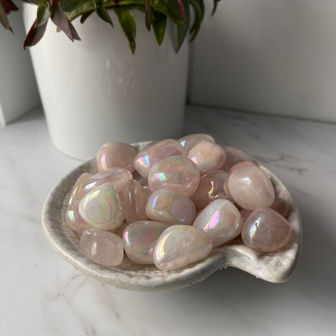 rose quartz  tumbled pocket worry stone