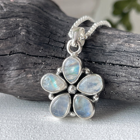 sterling silver moonstone crystal stone necklace pendant