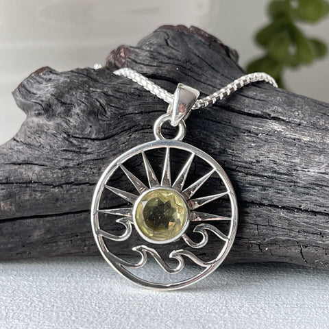 Lemon Topaz Sterling Silver Nautical Pendant