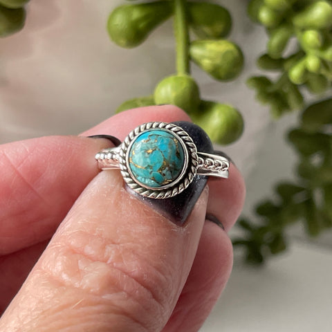 sterling silver turquoise stone ring