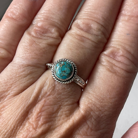 sterling silver turquoise stone ring