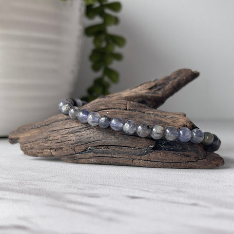 iolite gemstone bracelet 6 mm