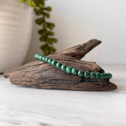 malachite gemstone bracelet 3 mm