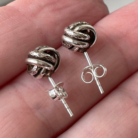 sterling silver knot stud earrings