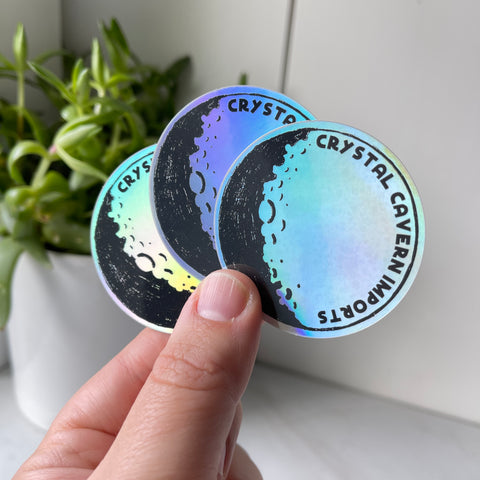 Holographic Moon Waterproof Vinyl Sticker