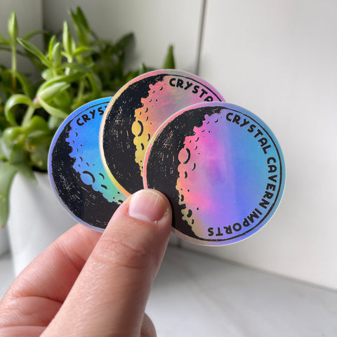 Holographic Moon Waterproof Vinyl Sticker