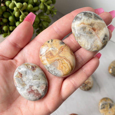 crazy lace agate worry stone