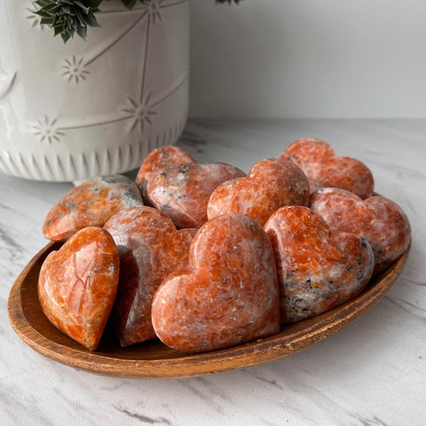 Orange Calcite Heart