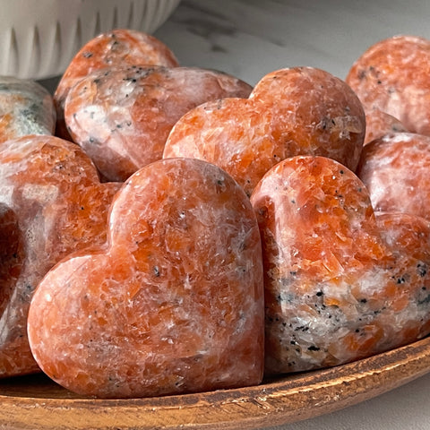 Orange Calcite Heart