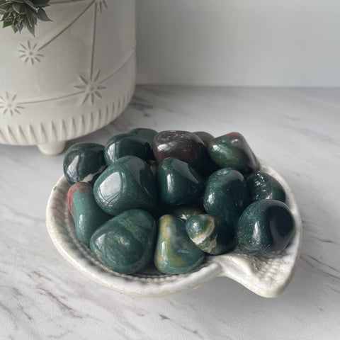 bloodstone tumbled worry pocket stone