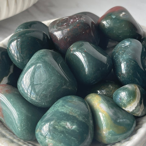 bloodstone tumbled worry pocket stone