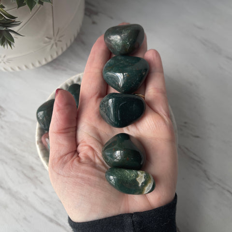 bloodstone tumbled worry pocket stone