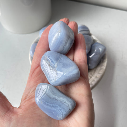 Blue Lace Agate Tumbled Stone