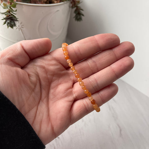 Pulsera de energía de piedras preciosas de aventurina naranja