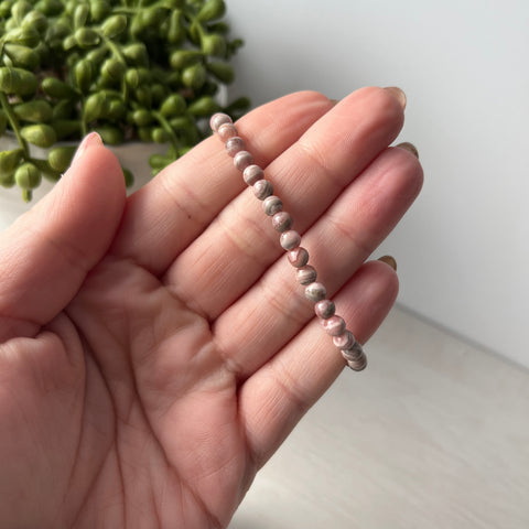 Bracelet en pierres précieuses rhodochrosite