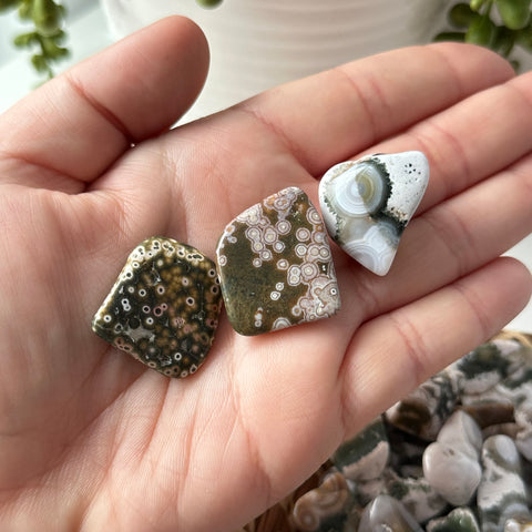 Extra Quality 8th Vein Ocean Jasper Tumbles - Choose Your Own Set of Three