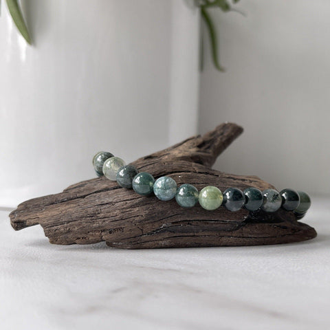 moss agate 6 mm bracelet