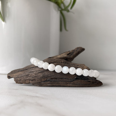 rainbow moonstone 6 mm bracelet