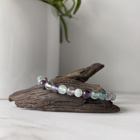 rainbow fluorite gemstone bracelet 6 mm